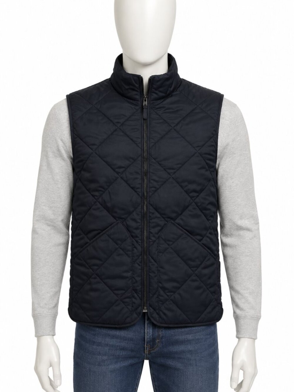 J.Crew Authentic Outerwear Academia Preppy Navy Quilted Sweater Vest Men’s XS